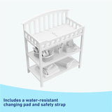 white changing table angled