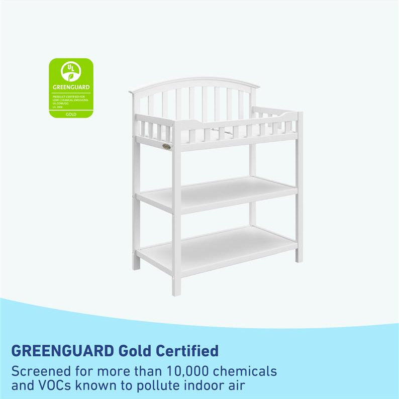 white changing table GREENGUARD Gold Certified