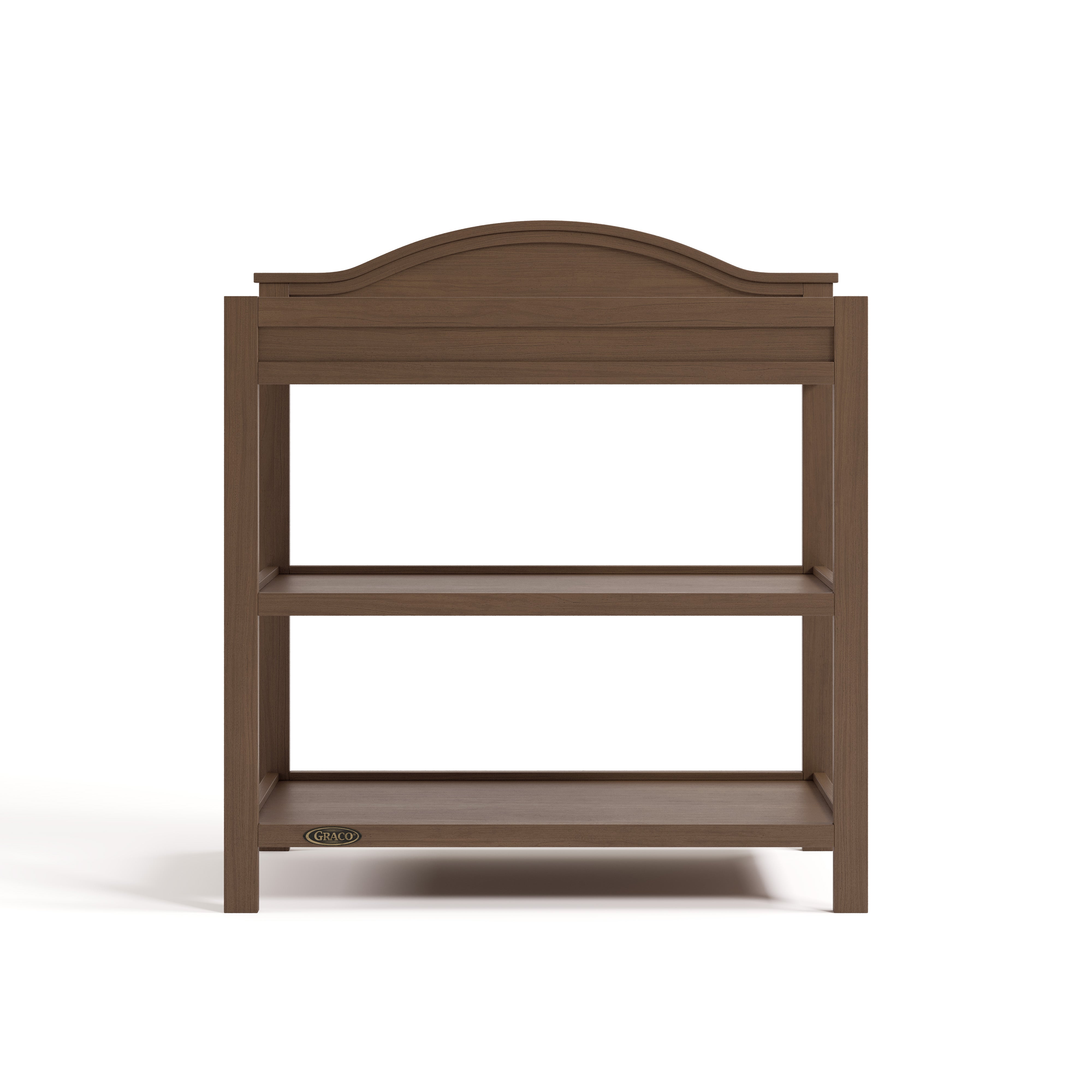 story hazelnut changing table front view