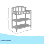 pebble gray changing table dimensions