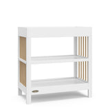 white with driftwood changing table with two shelves