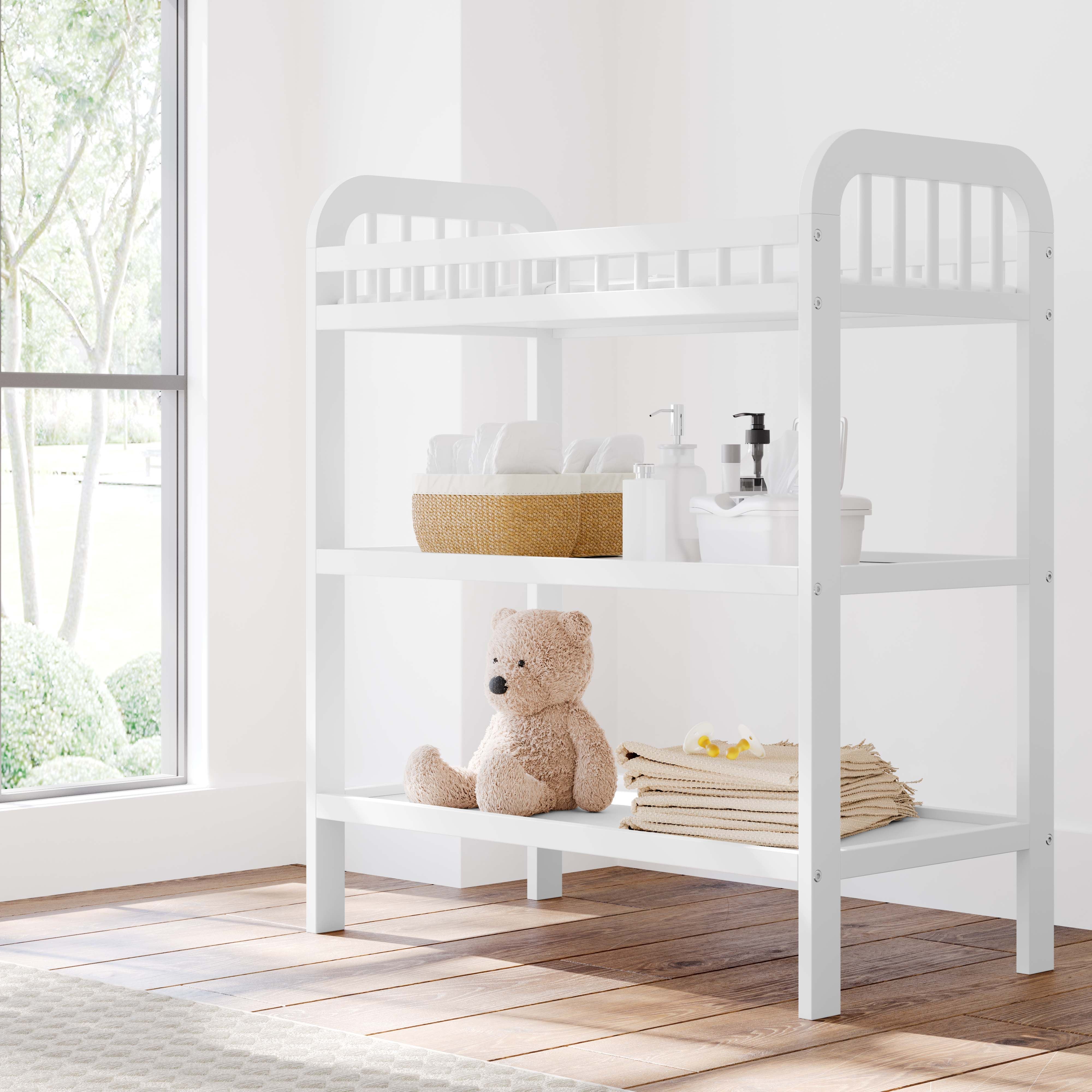 Storkcraft® Pasadena® Changing Table with Water-Resistant Changing Pad.