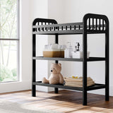 pasadena changing table black side view in bedroom