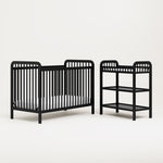 pasadena changing table black with crib side view