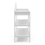 side view of white changing table