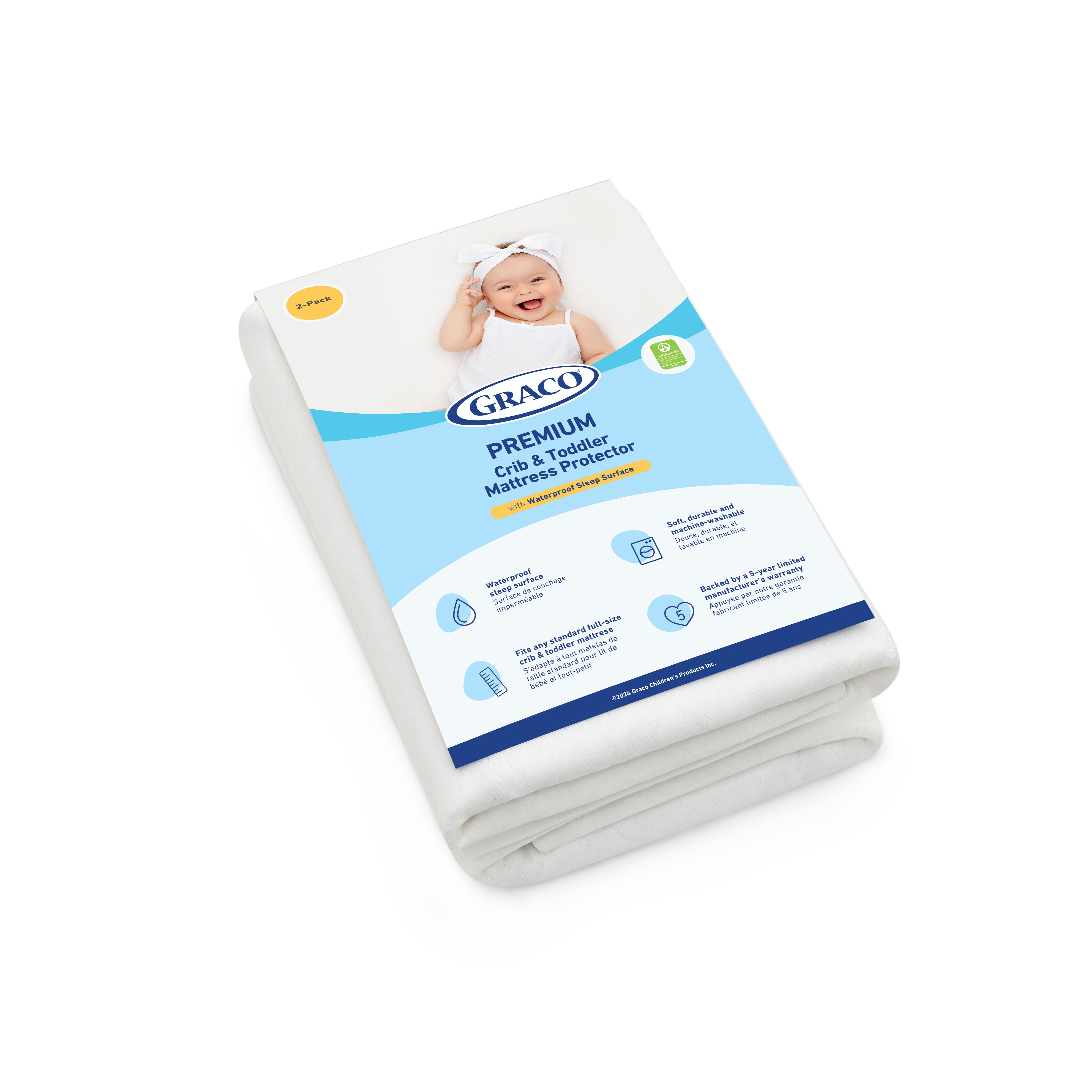 Graco® Premium Waterproof Crib and Toddler Mattress Protector.