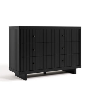 6 drawer dresser angled view black