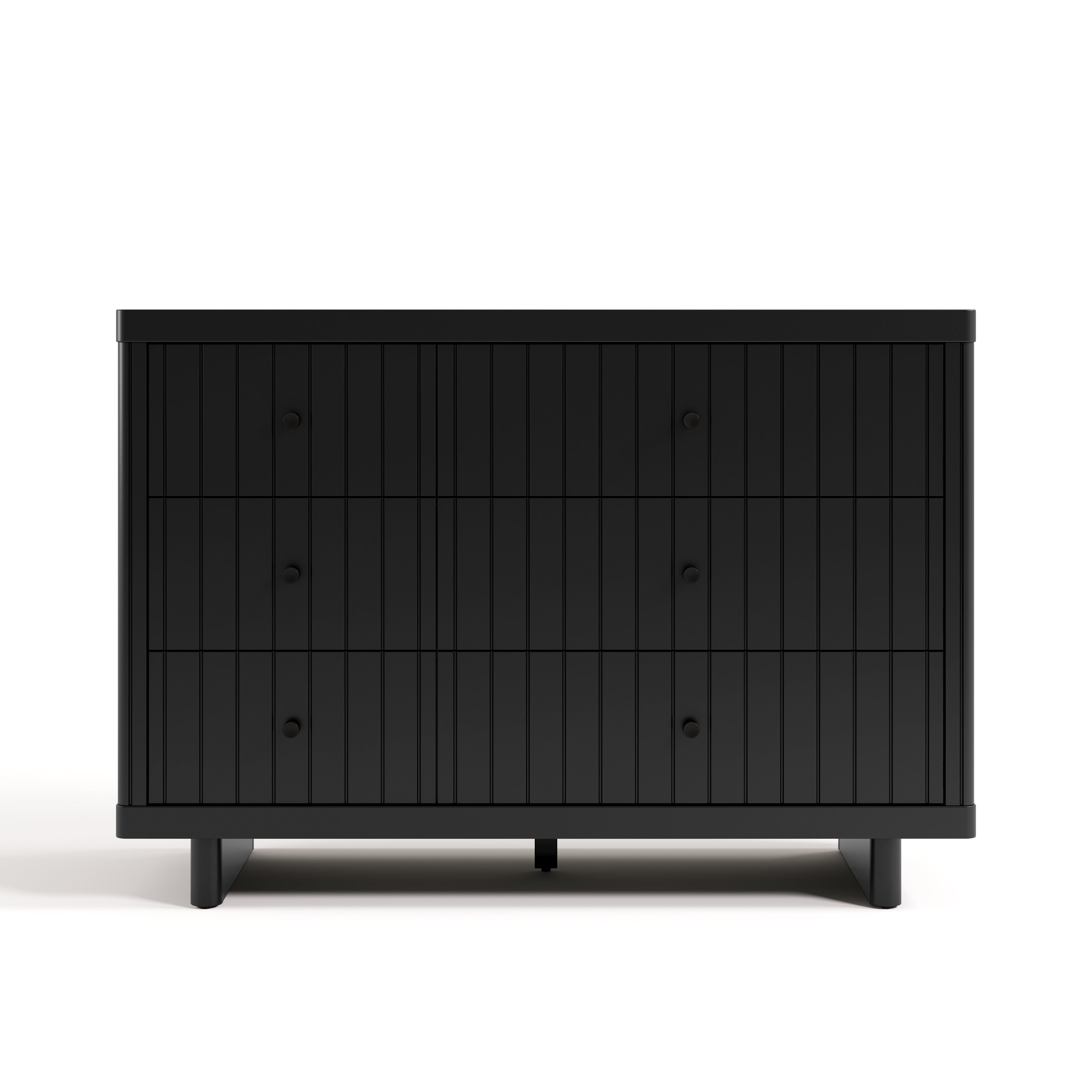 6 drawer dresser front facing view black