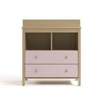 alpine 2 drawer changing chest blush with driftwood front view