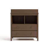 alpine 2 drawer changing chest hazelnut front view