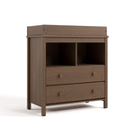 alpine 2 drawer changing chest hazelnut angle view