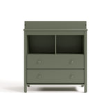 alpine 2 drawer changing chest olive front view