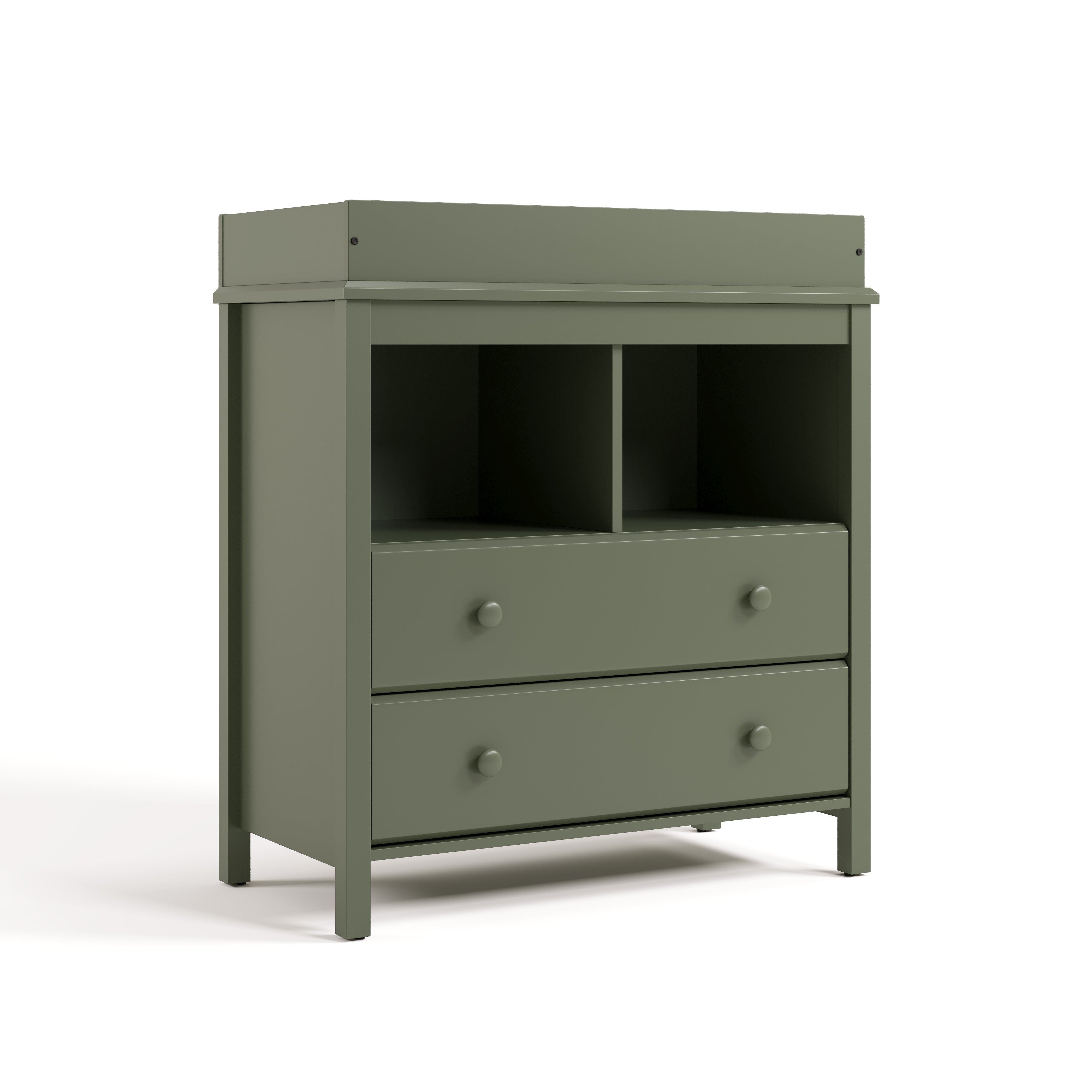 alpine 2 drawer changing chest olive angle view