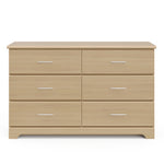 Front view of Driftwood 6 drawer dresser