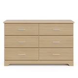 Front view of Driftwood 6 drawer dresser