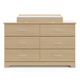 Driftwood 6 drawer dresser with changing topper and changing pad