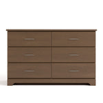 brookside 6 drawer dresser hazelnut front view