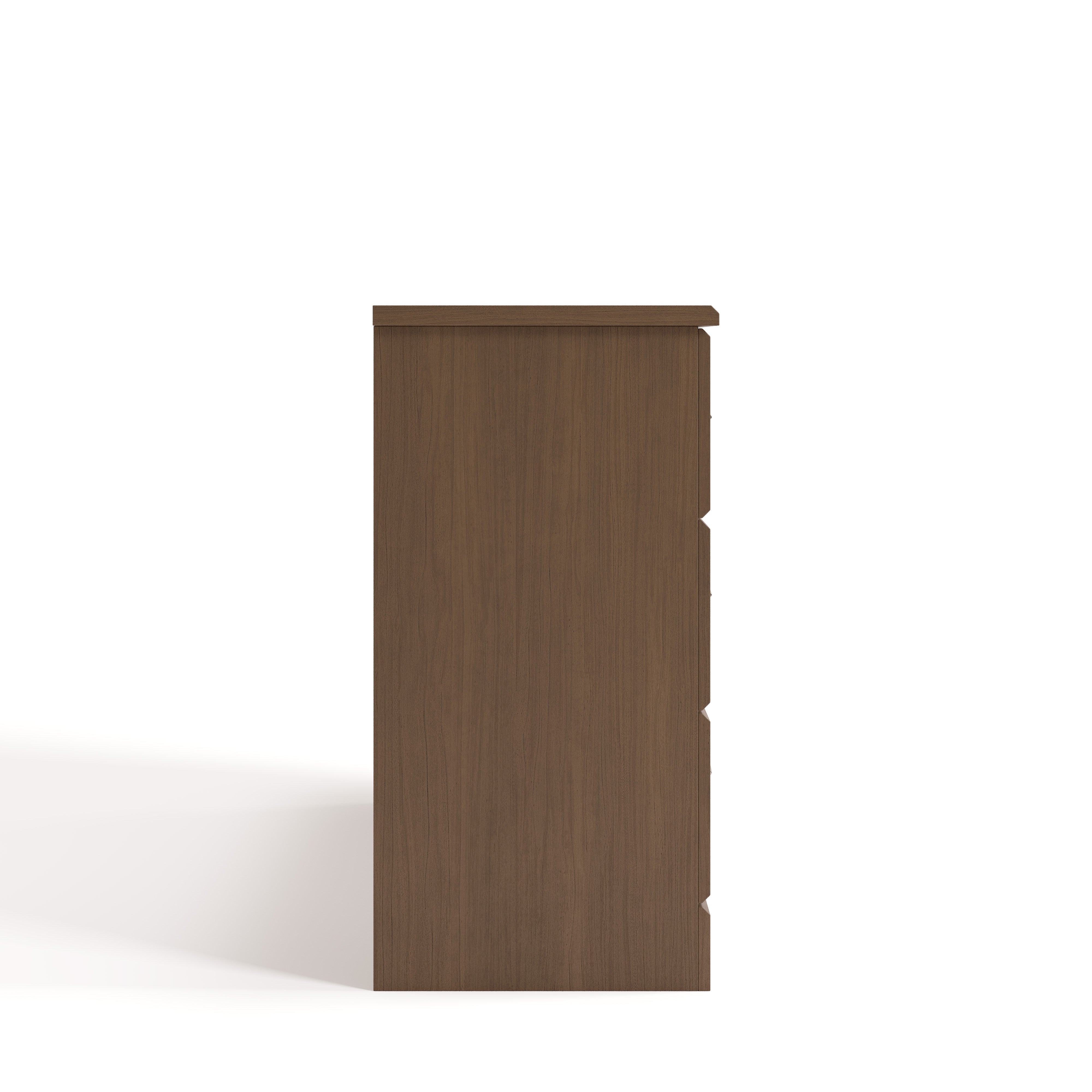 brookside 6 drawer dresser hazelnut side view