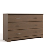 brookside 6 drawer dresser hazelnut angle view