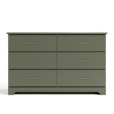 brookside 6 drawer dresser olive front view