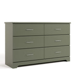 brookside 6 drawer dresser olive angle view