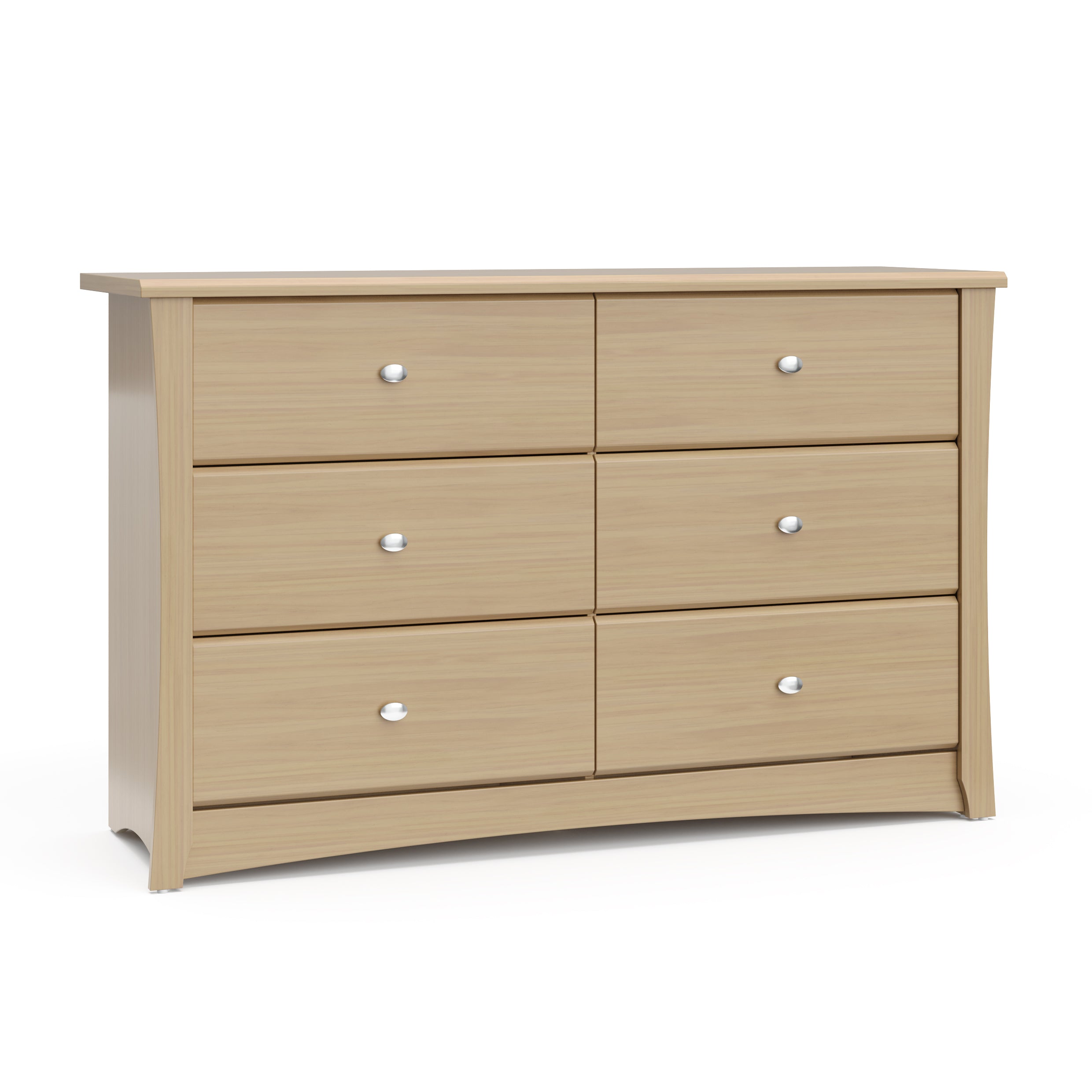 crescent 6 drawer dresser driftwood angle view