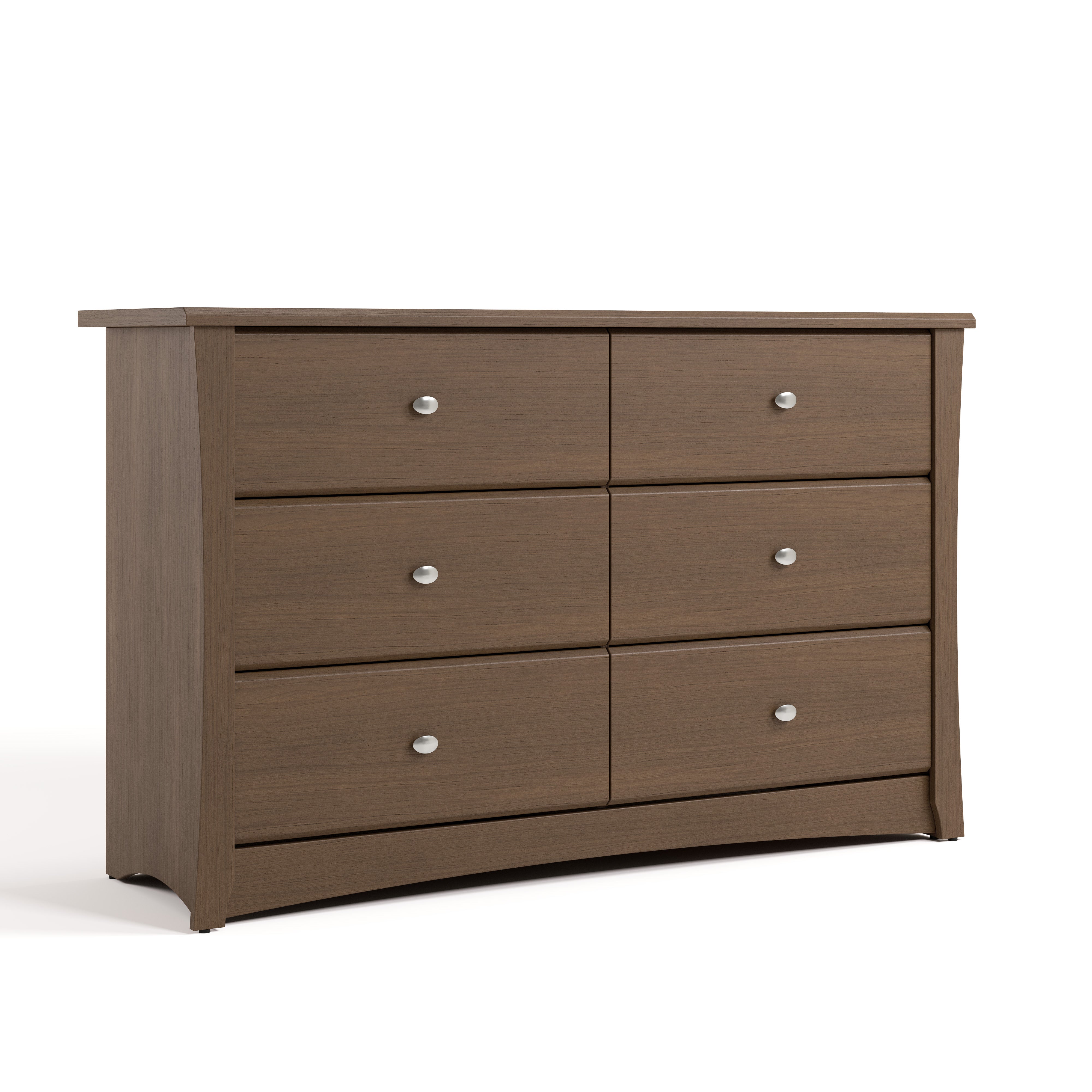 crescent 6 drawer dresser hazelnut angle view