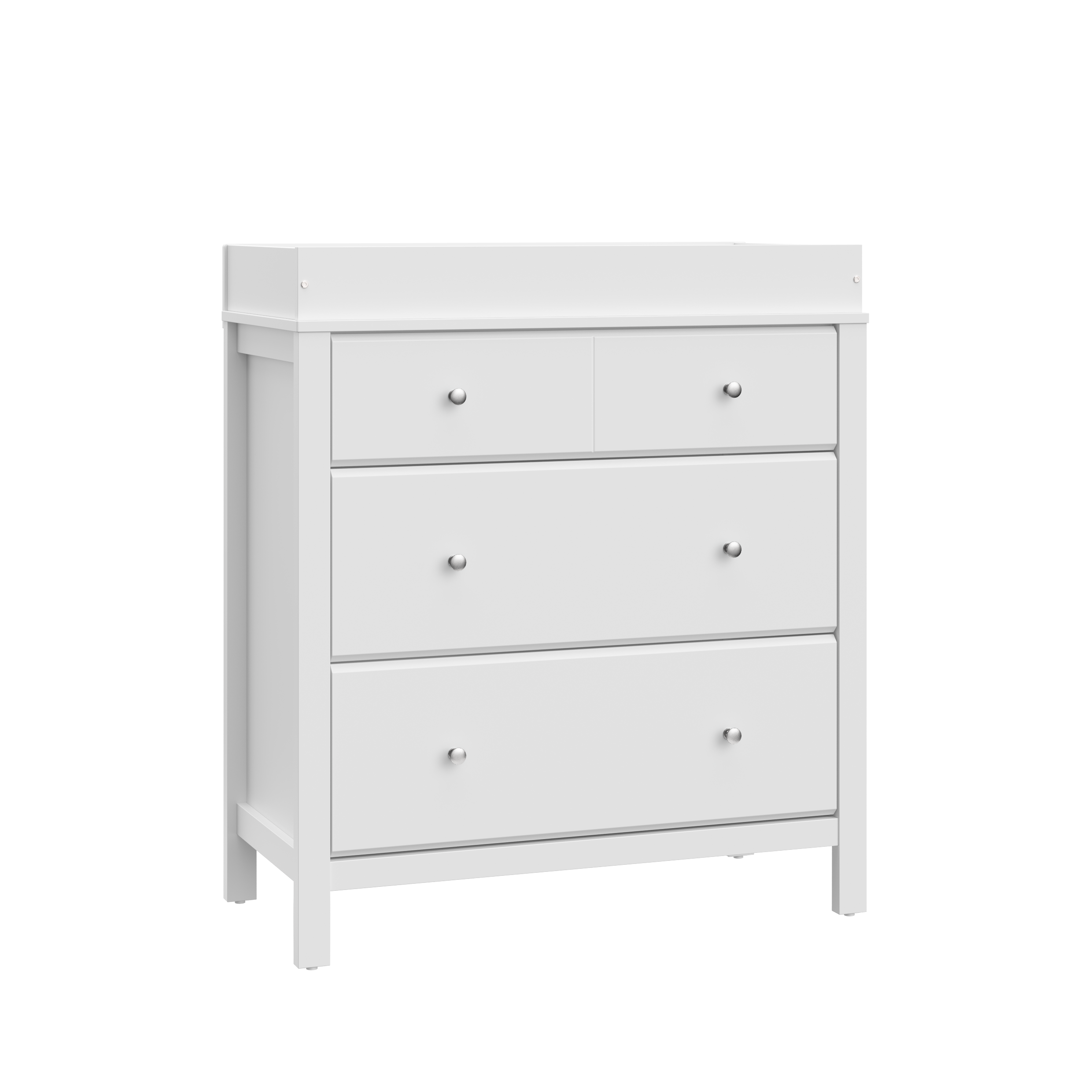 white 3 drawer chest with changing topper