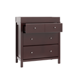 espresso 3 drawer chest with one open drawer