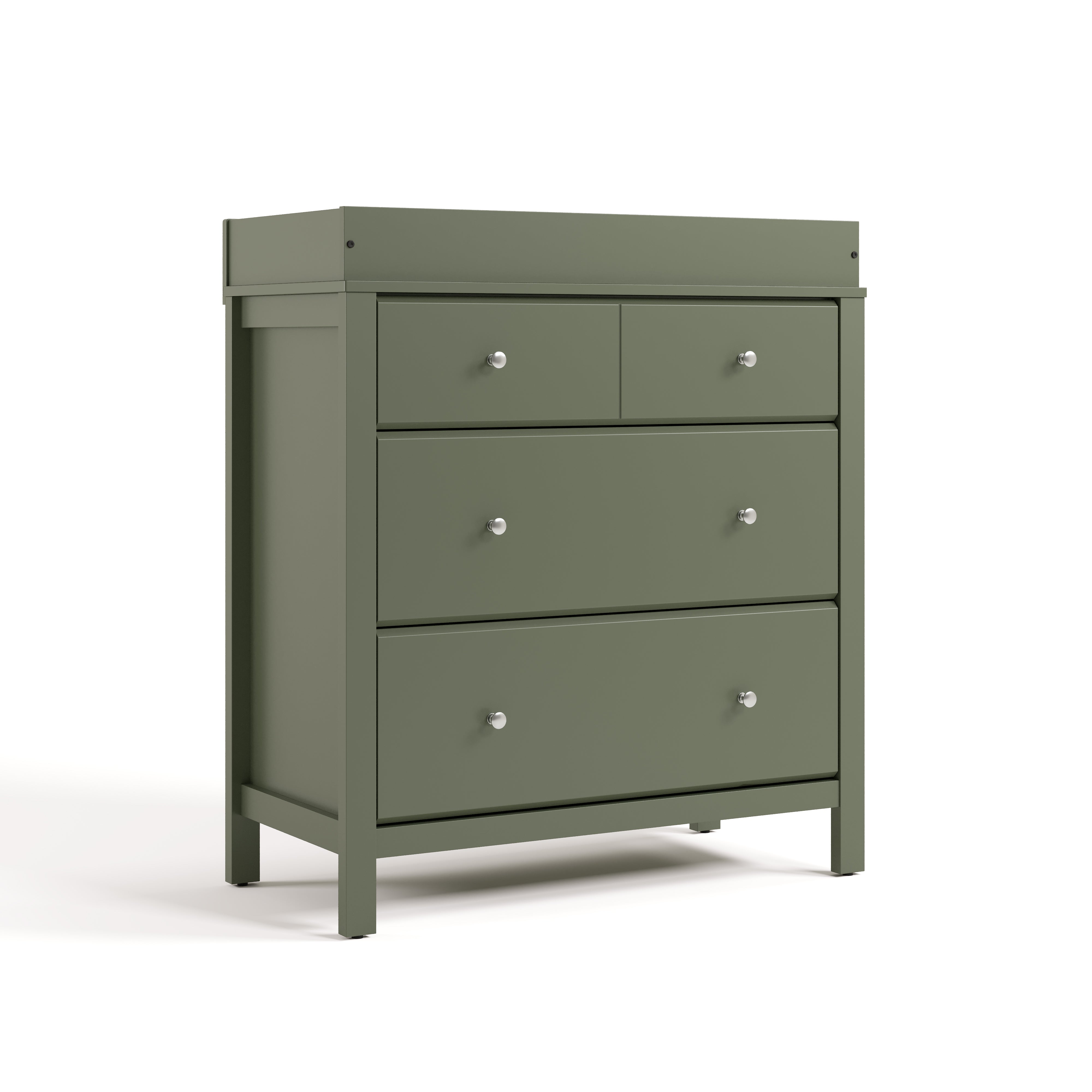 horizon 3 drawer changing chest olive angle view