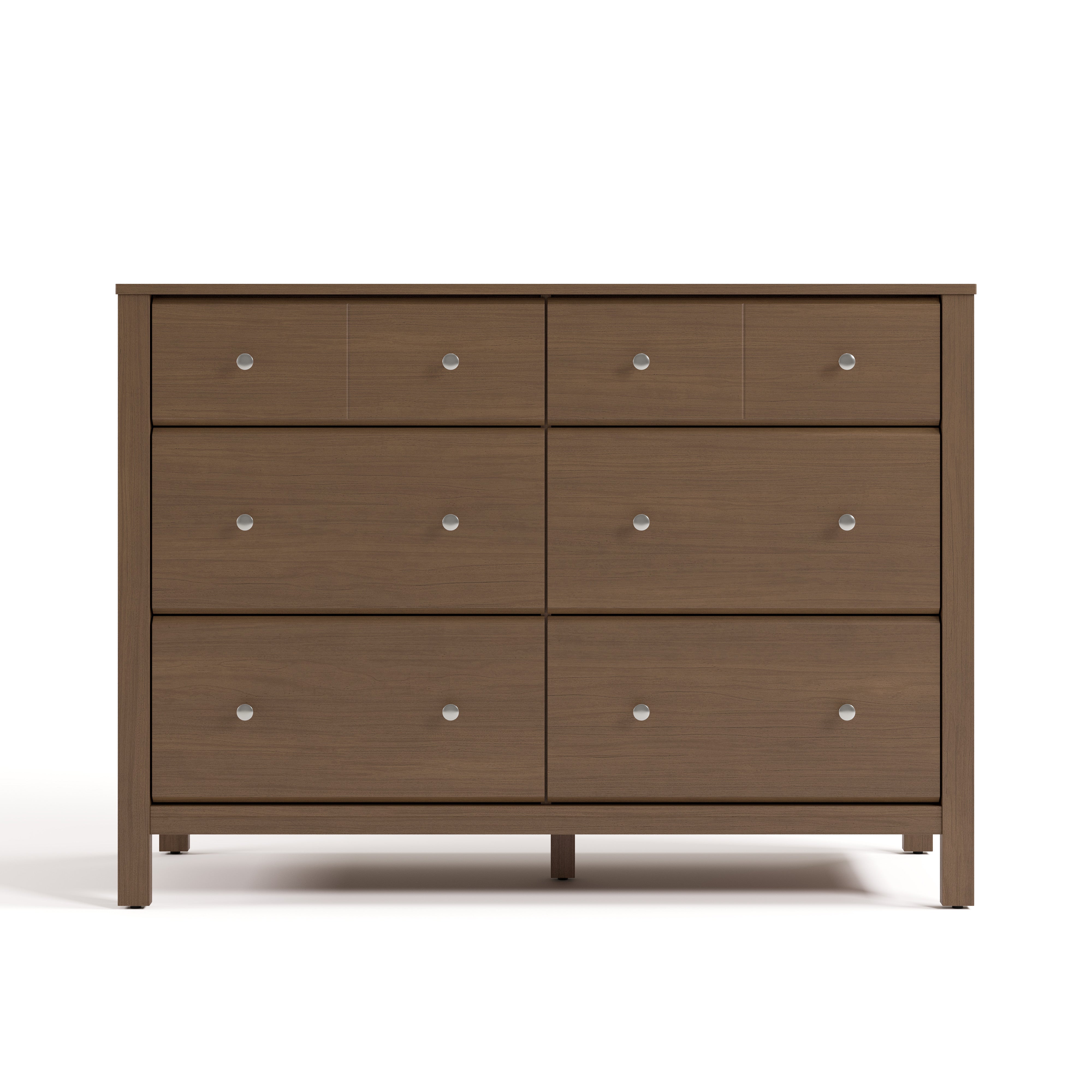 Horizon 6 drawer dresser hazelnut front view