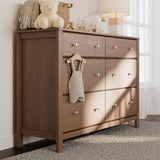 Horizon 6 drawer dresser hazelnut kids room shot