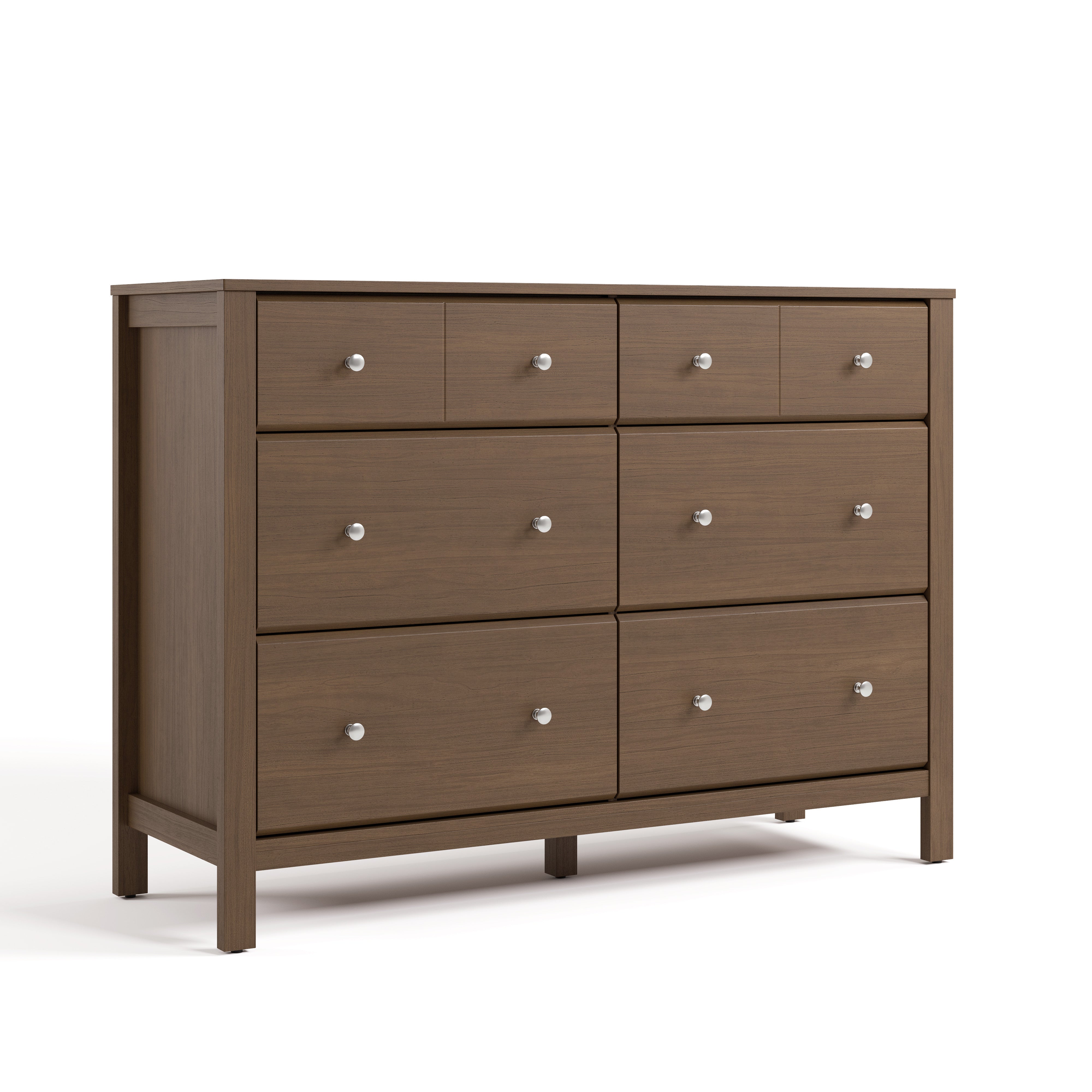 Horizon 6 drawer dresser hazelnut angle view