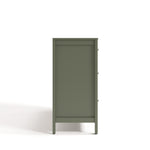 Horizon 6 drawer dresser olive side view