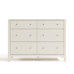 Horizon 6 drawer dresser frosted oat front view