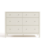 Horizon 6 drawer dresser frosted oat front view