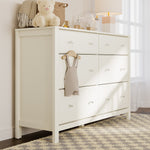 Horizon 6 drawer dresser frosted oat kids room shot