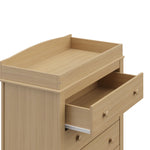 driftwood 3 drawer chest top view with open drawer