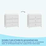 Graco® Teddi® 3 Drawer Chest with Customizable Knobs and Removable Changing Topper.