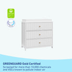 Graco® Teddi® 3 Drawer Chest with Customizable Knobs and Removable Changing Topper.