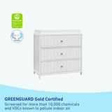 Graco® Teddi® 3 Drawer Chest with Customizable Knobs and Removable Changing Topper.