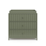 3 Drawer Chest with Changing Topper front view (Olive)