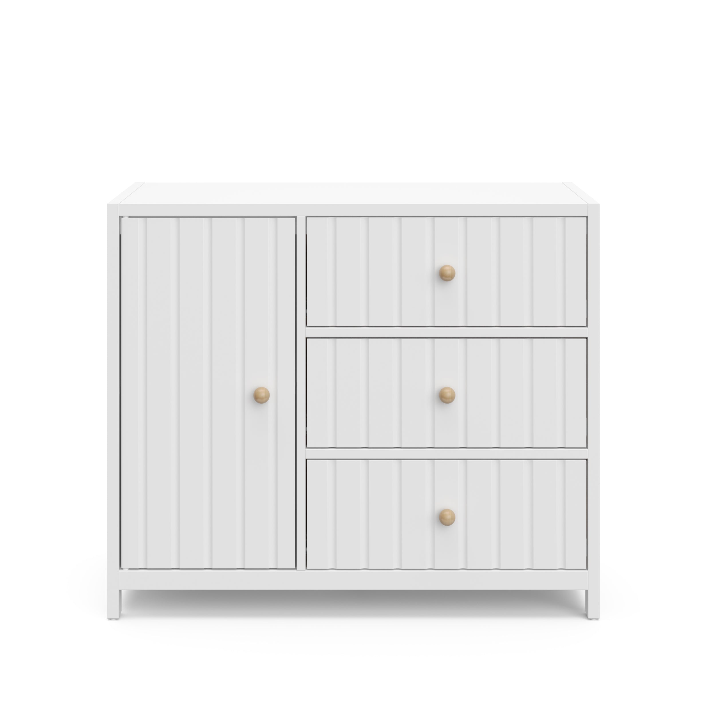 3 drawer combo dresser front angle (white)