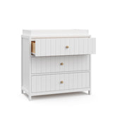 Graco® Teddi® 3 Drawer Chest with Customizable Knobs and Removable Changing Topper.