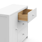 3 drawer combo dresser close up view (white)