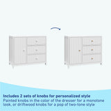 Graco® Teddi® 3 Drawer Combo Dresser with Customizable Knobs