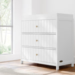 Graco® Teddi® 3 Drawer Chest with Customizable Knobs and Removable Changing Topper.