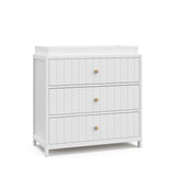 Graco® Teddi® 3 Drawer Chest with Customizable Knobs and Removable Changing Topper.