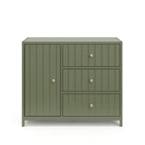 front view of 3 drawer chest  in olive finish