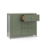 3 drawer combo dresser with drawer out (olive)